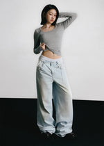 PIXXIE CHAIN WAIST JEANS PANTS