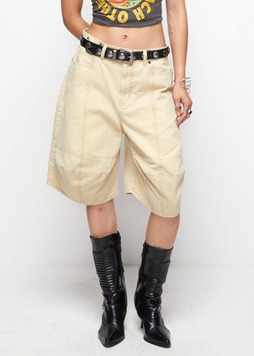 FRAYED HEM JEANS SHORTS - CPS Chaps Official Store