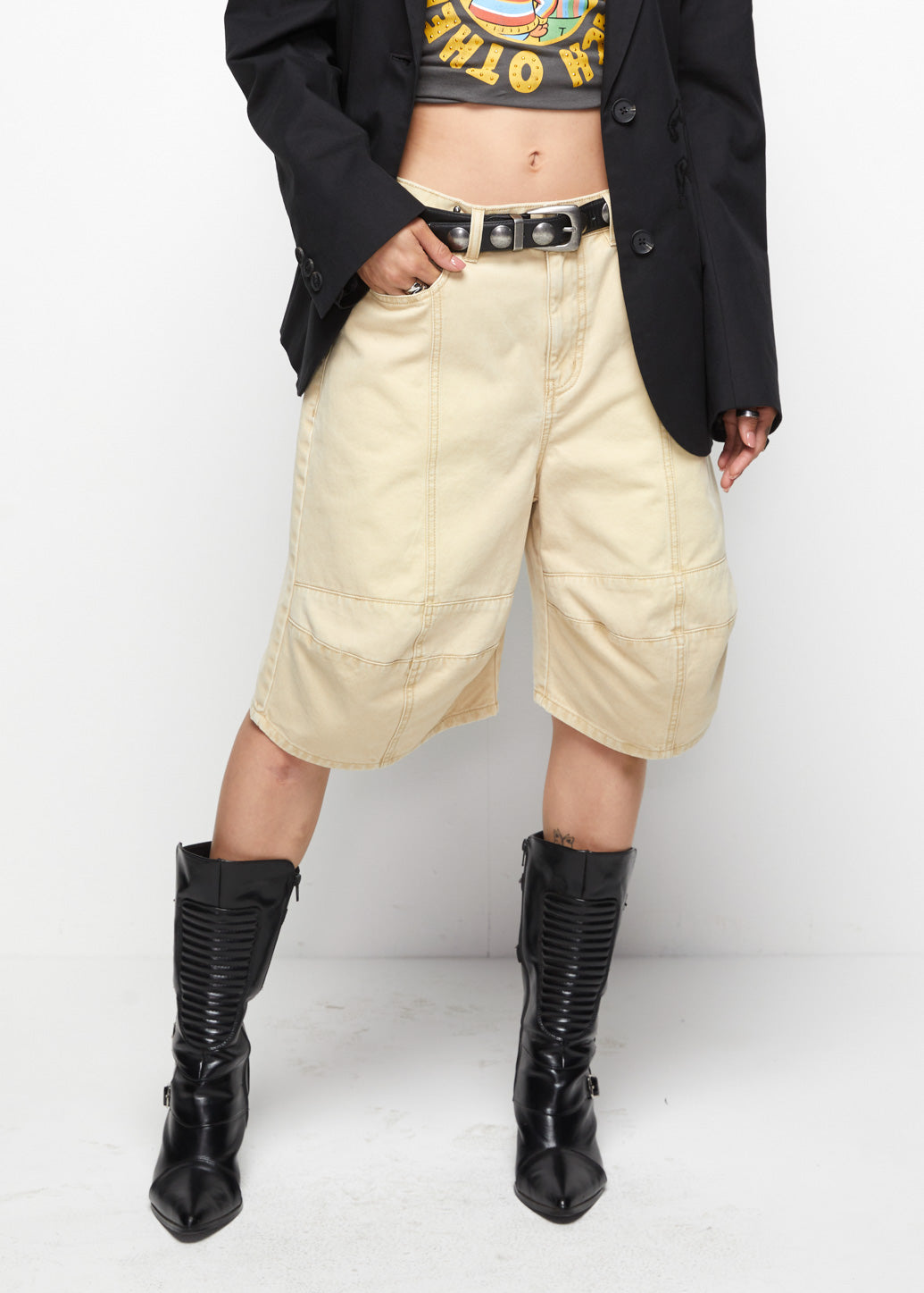 FRAYED HEM JEANS SHORTS - CPS Chaps Official Store