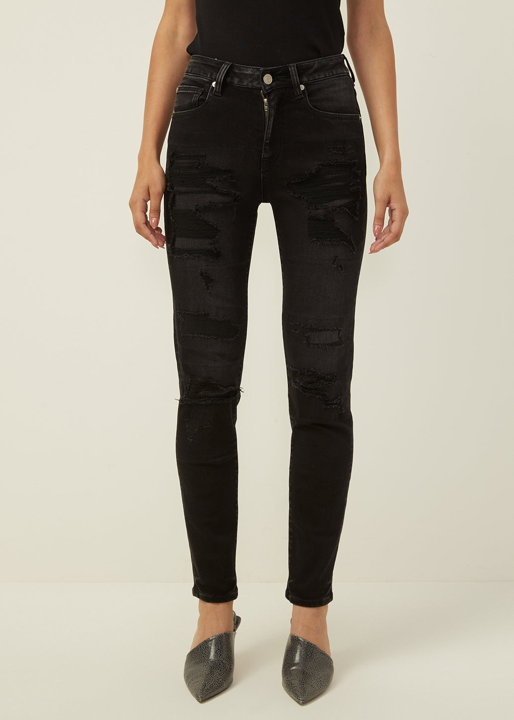 RIPPED BLACK JEANS - CPS Chaps Official Store