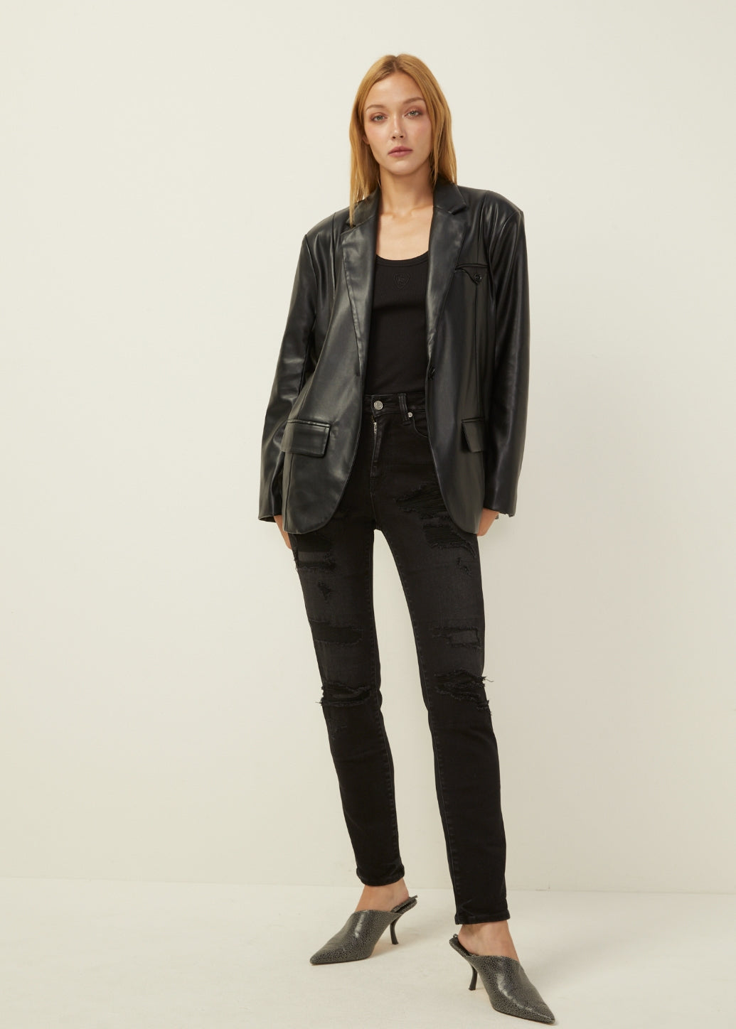 RIPPED BLACK JEANS - CPS Chaps Official Store