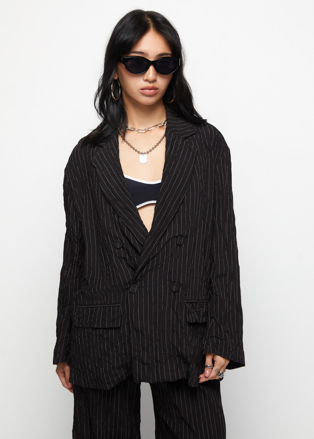 OVERSIZED STRIPE BLAZER - CPS Chaps Official Store