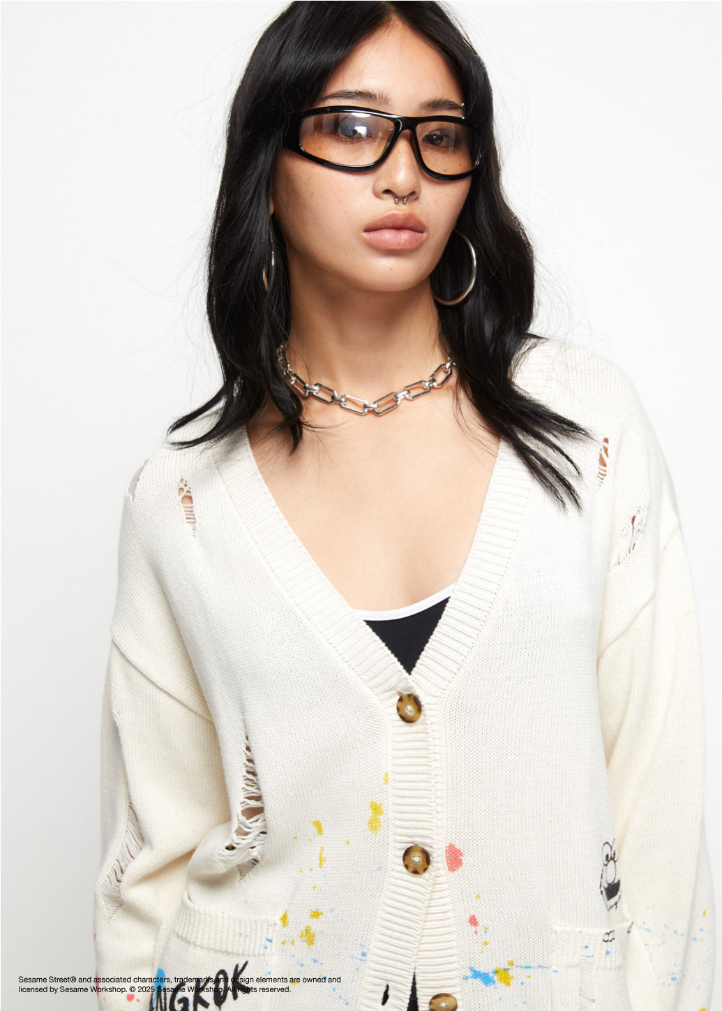 DISTRESSED SESAME STREET CARDIGAN - CPS Chaps Official Store