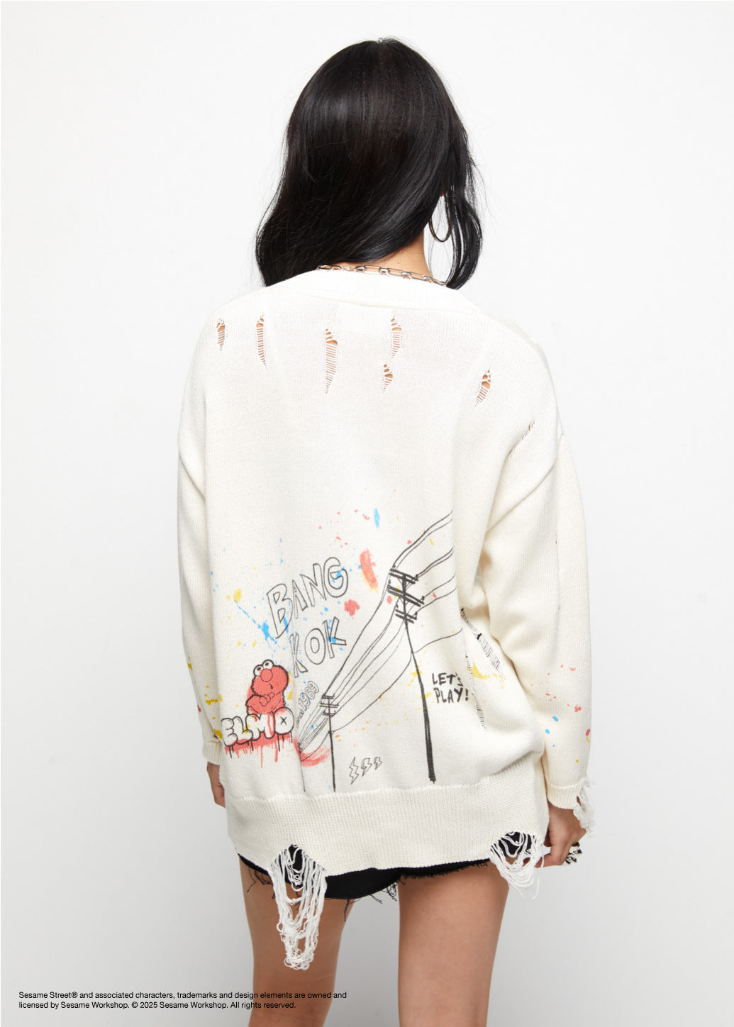 DISTRESSED SESAME STREET CARDIGAN - CPS Chaps Official Store