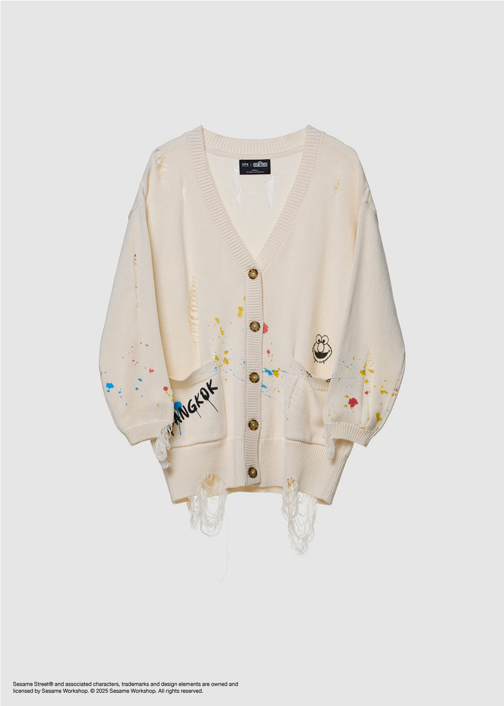 DISTRESSED SESAME STREET CARDIGAN - CPS Chaps Official Store