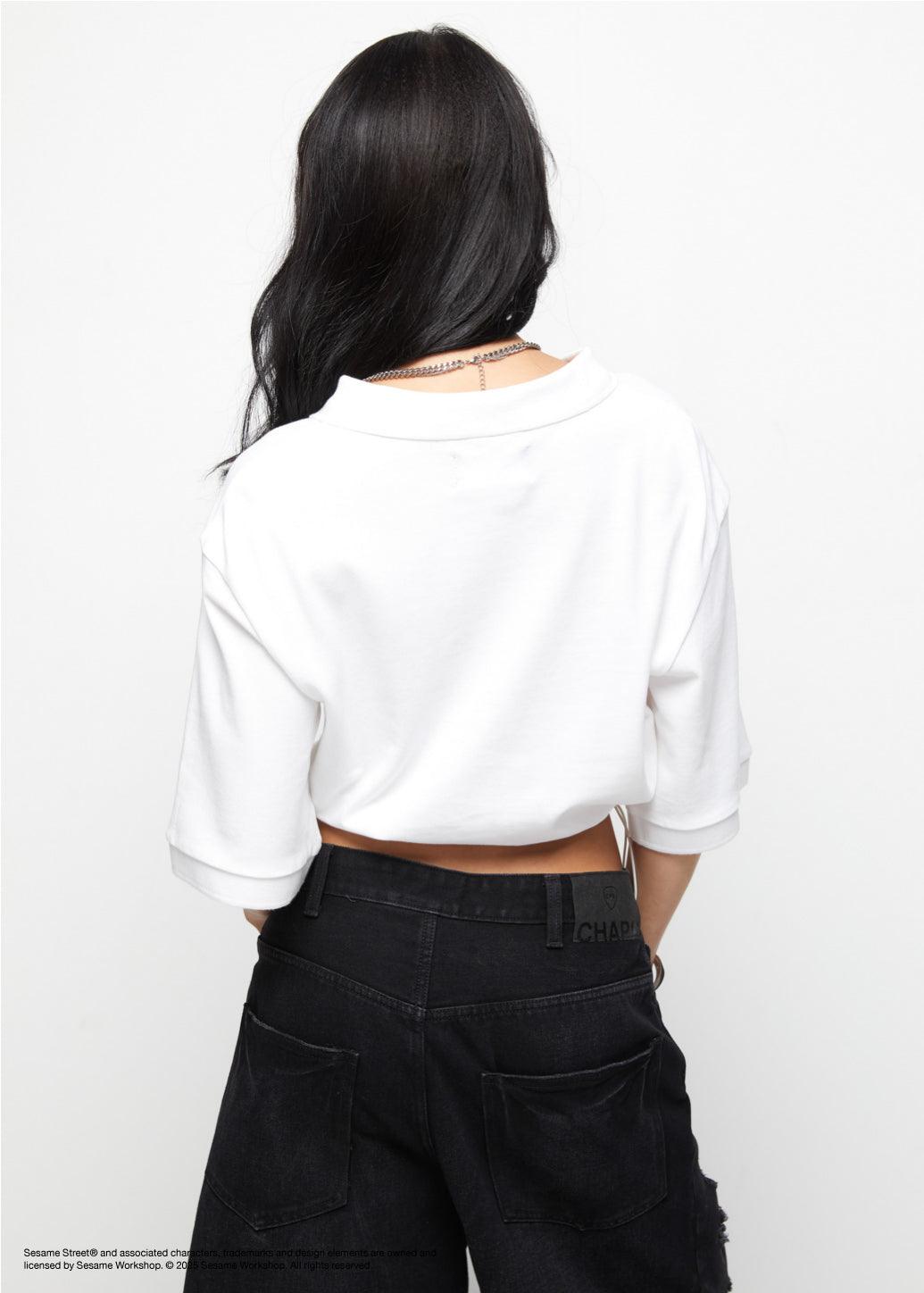 EMBROIDERED SESAME CROPPED POLO - CPS Chaps Official Store