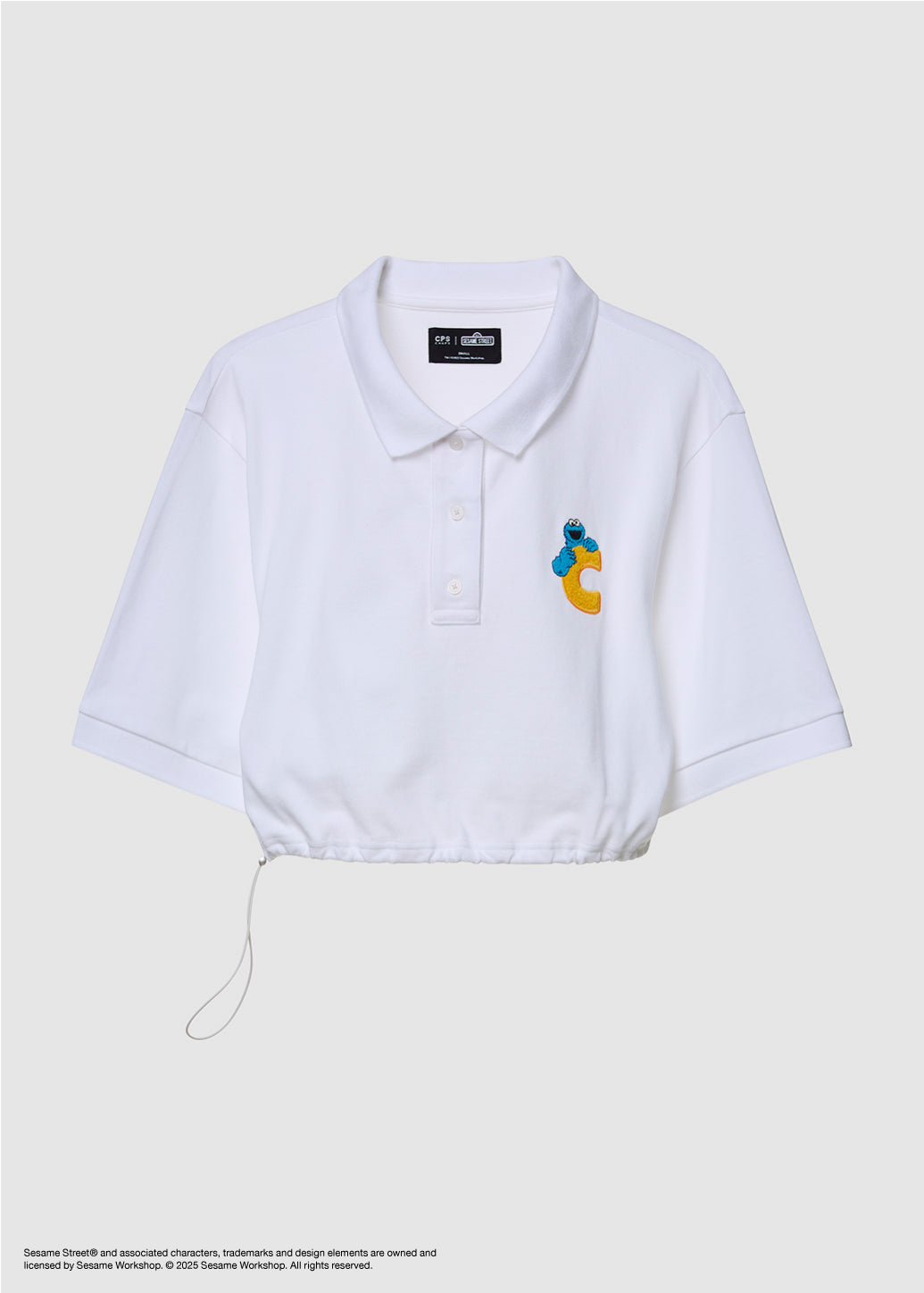 EMBROIDERED SESAME CROPPED POLO - CPS Chaps Official Store