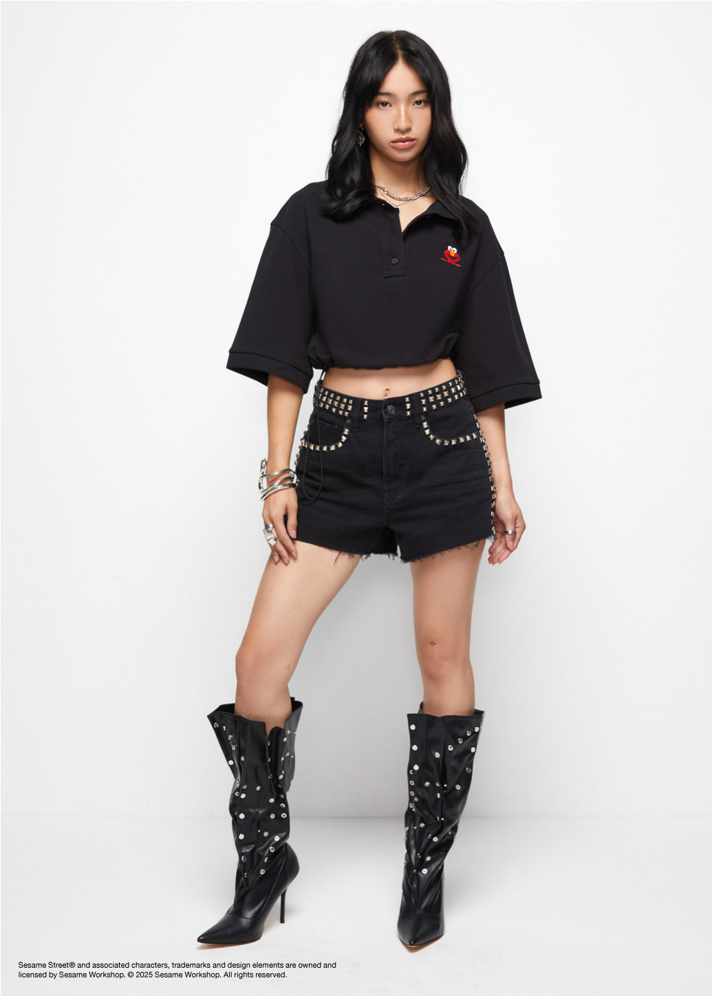 EMBROIDERED ELMO CROPPED POLO - CPS Chaps Official Store