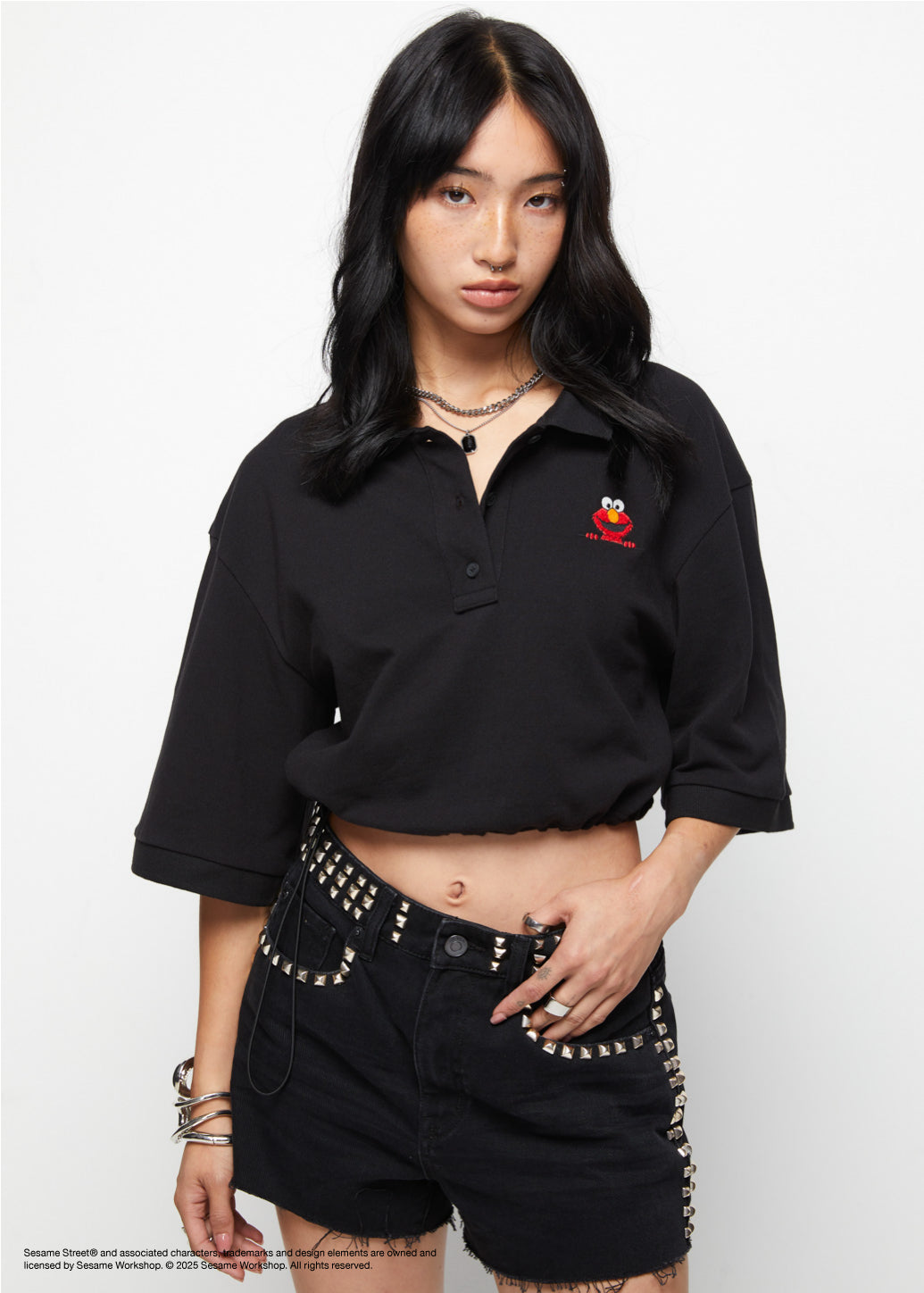 EMBROIDERED ELMO CROPPED POLO - CPS Chaps Official Store