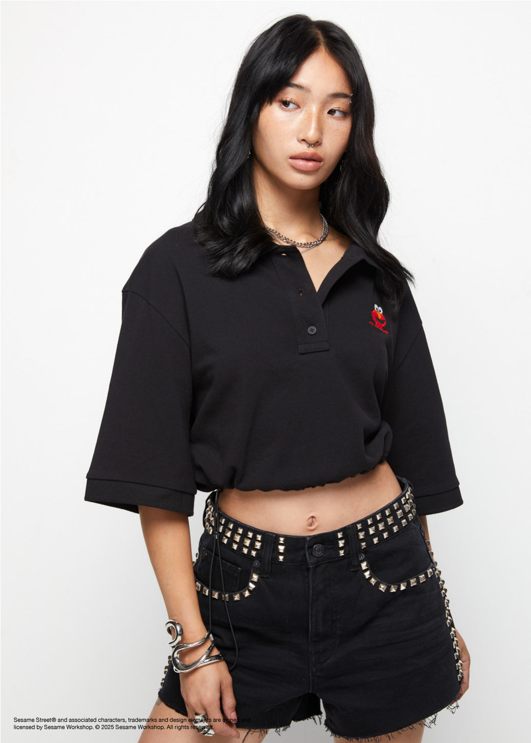 EMBROIDERED ELMO CROPPED POLO - CPS Chaps Official Store