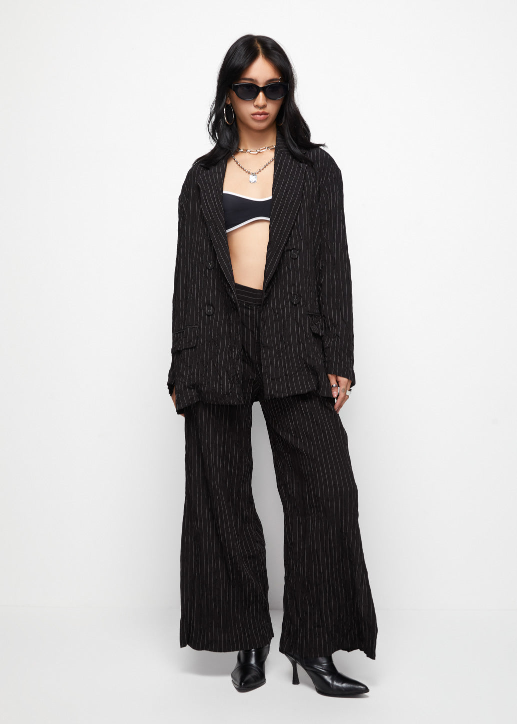 WIDE LEG STRIPED PANTS - CPS Chaps Official Store