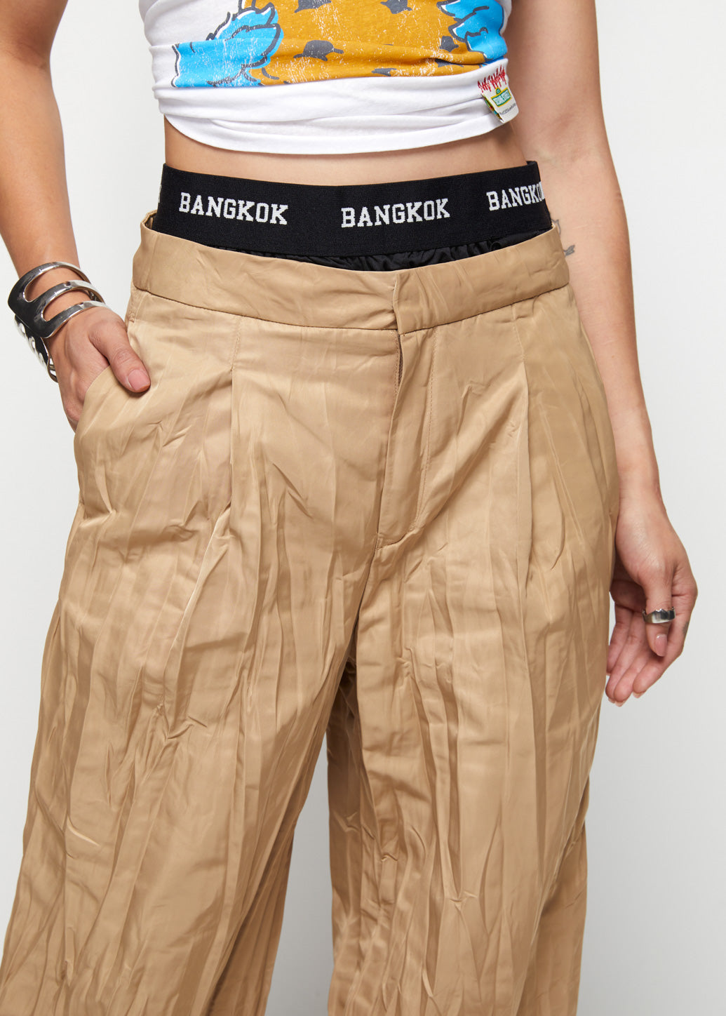 DOUBLE WAIST WRINKLED PANTS - CPS Chaps Official Store