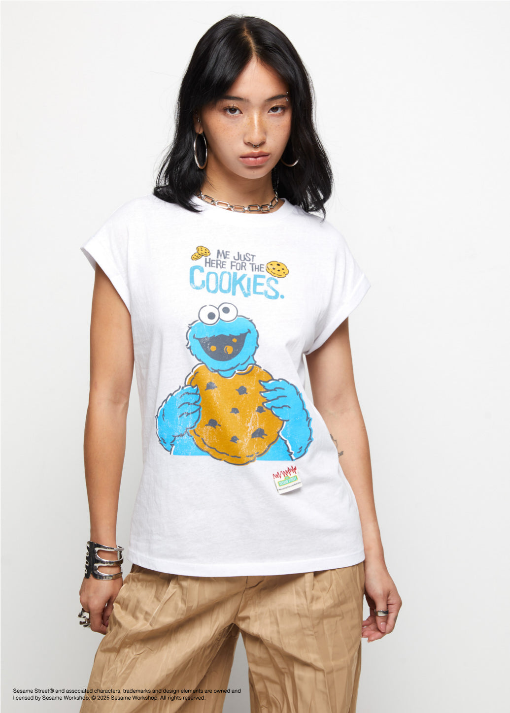 COOKIE MONSTER GRAPHIC SLEEVELESS TEE - CPS Chaps Official Store