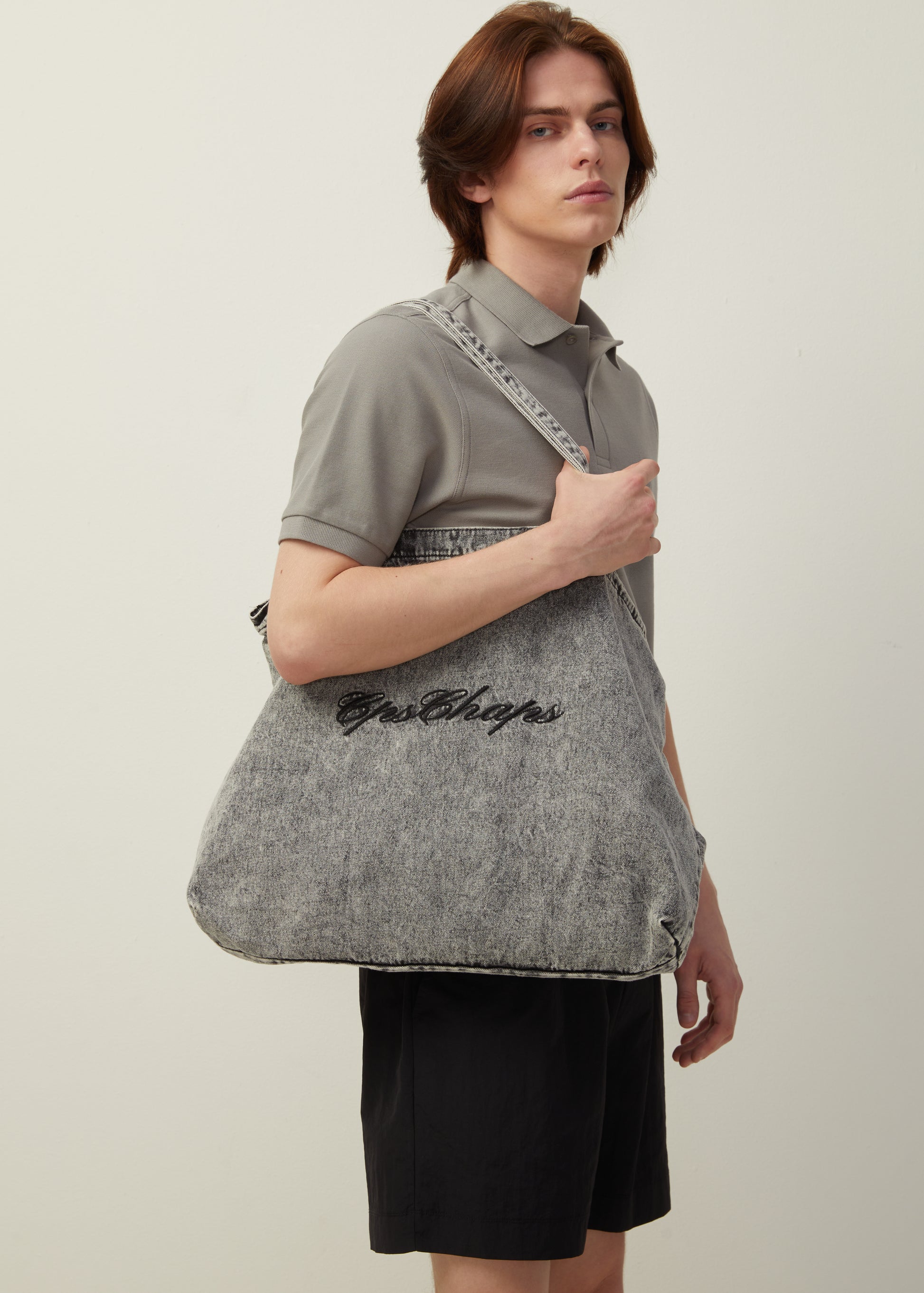 LOGO EMBROIDERED DENIM TOTE BAG - CPS Chaps Official Store