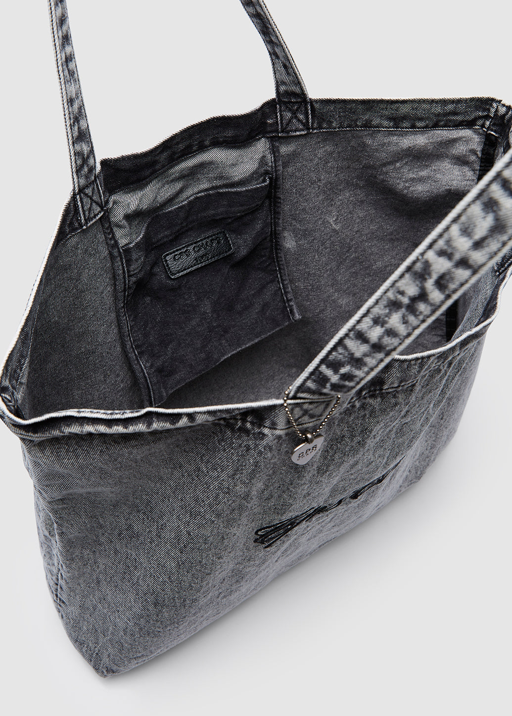 LOGO EMBROIDERED DENIM TOTE BAG - CPS Chaps Official Store