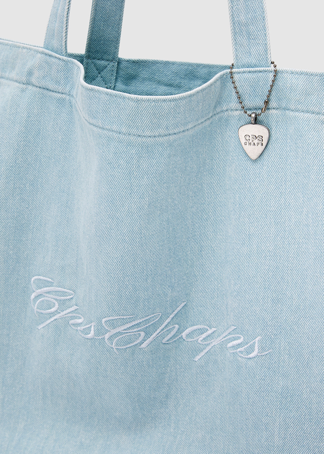 LOGO EMBROIDERED DENIM TOTE BAG - CPS Chaps Official Store