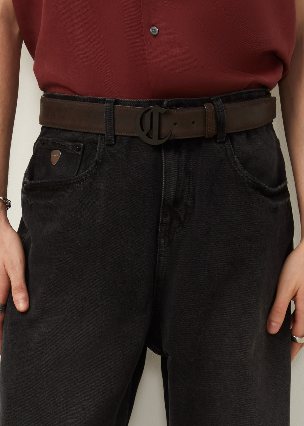 C LOGO BUCKLE BELT