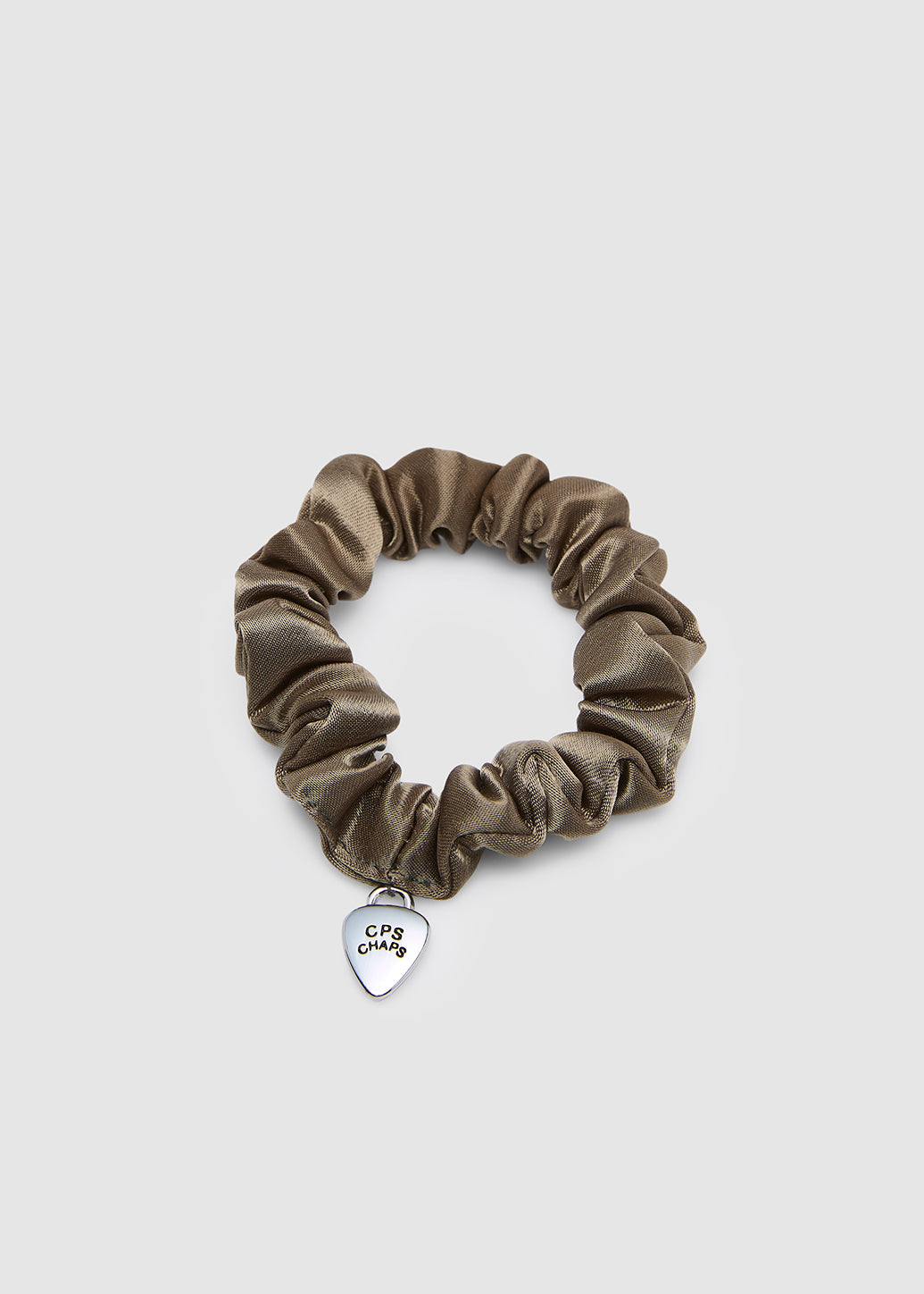 SILVER CHARM SATIN SCRUNCHIES