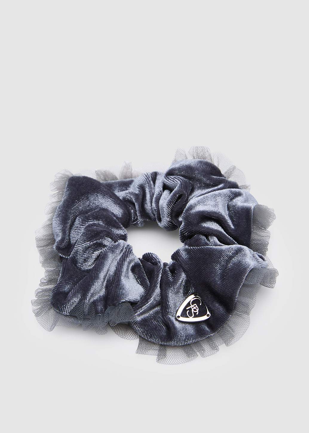 VELVET TRIM SCRUNCHIES
