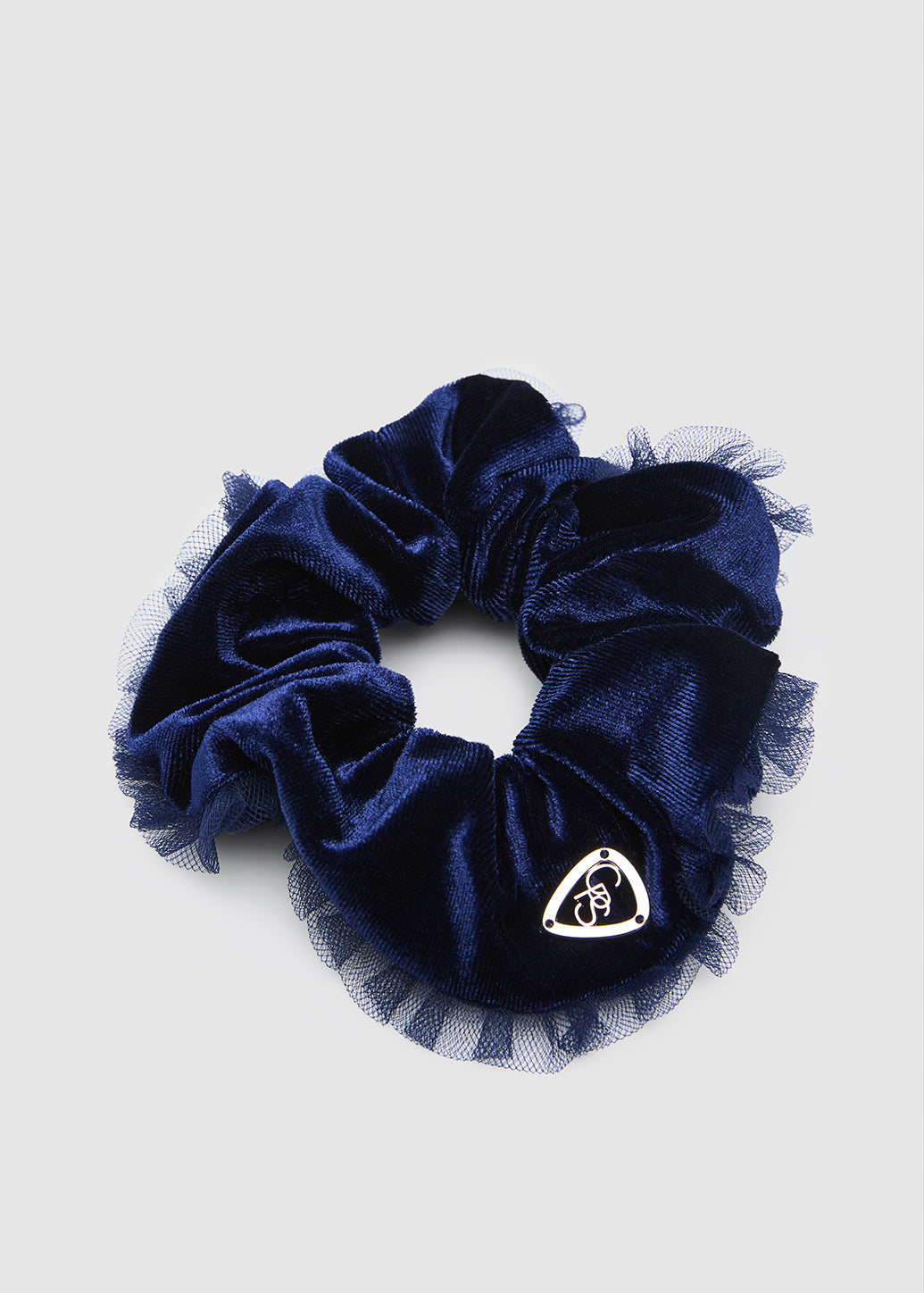 VELVET TRIM SCRUNCHIES