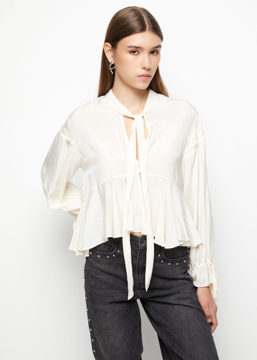 RUFFLED HEM BLOUSE - CPS Chaps Official Store