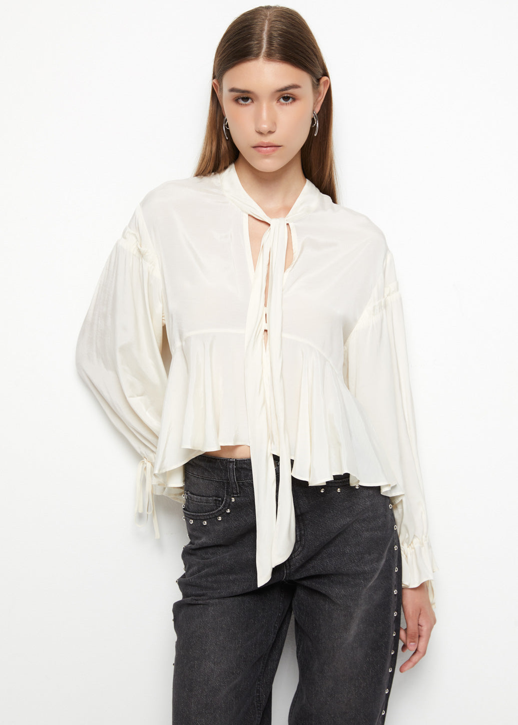 RUFFLED HEM BLOUSE - CPS Chaps Official Store