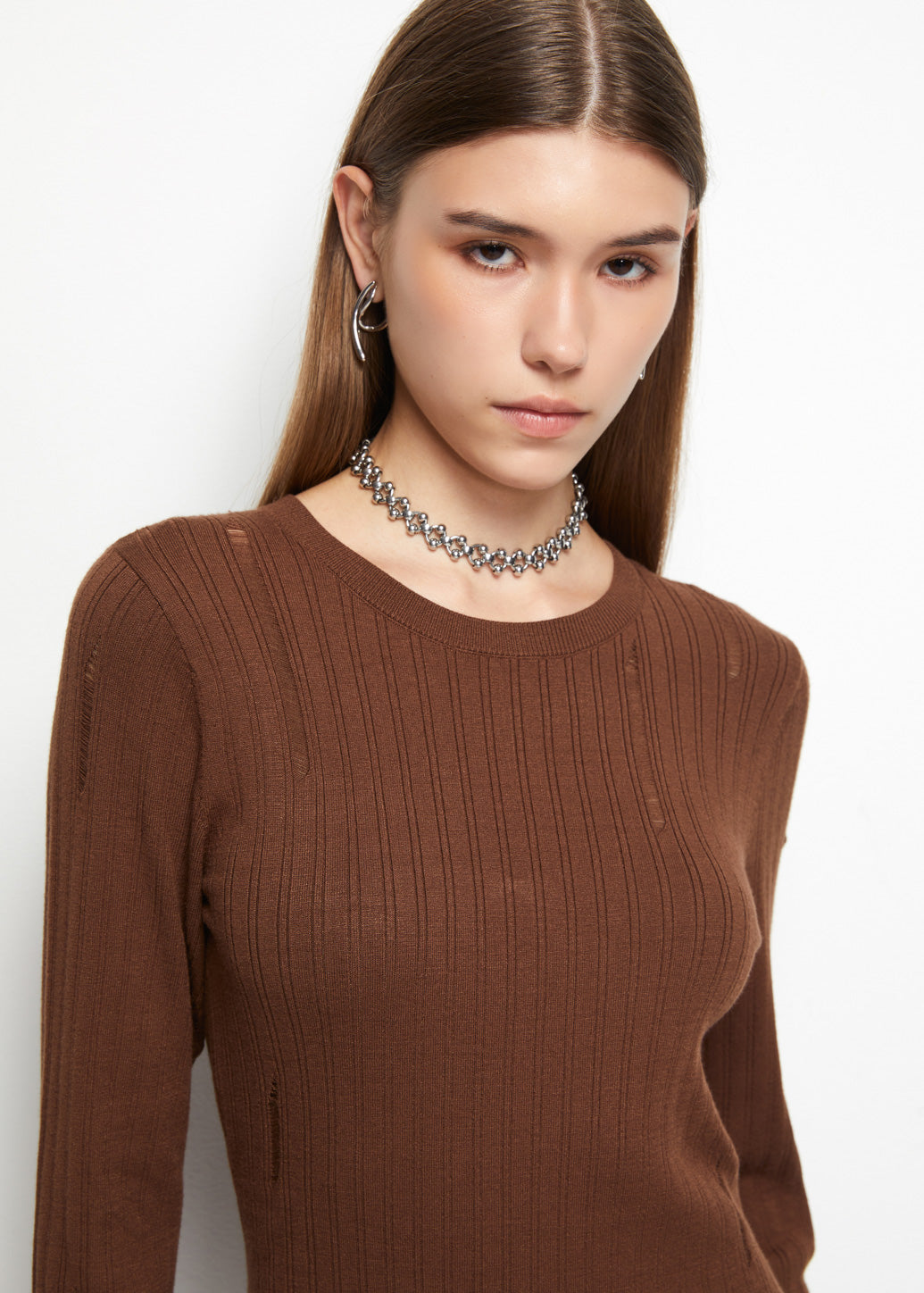 DISTRESSED KNITTED DRESS - CPS Chaps Official Store