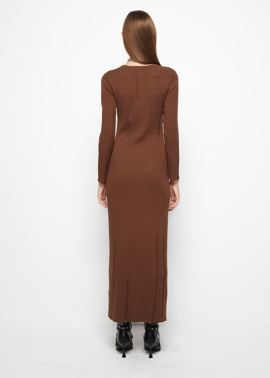 DISTRESSED KNITTED DRESS - CPS Chaps Official Store
