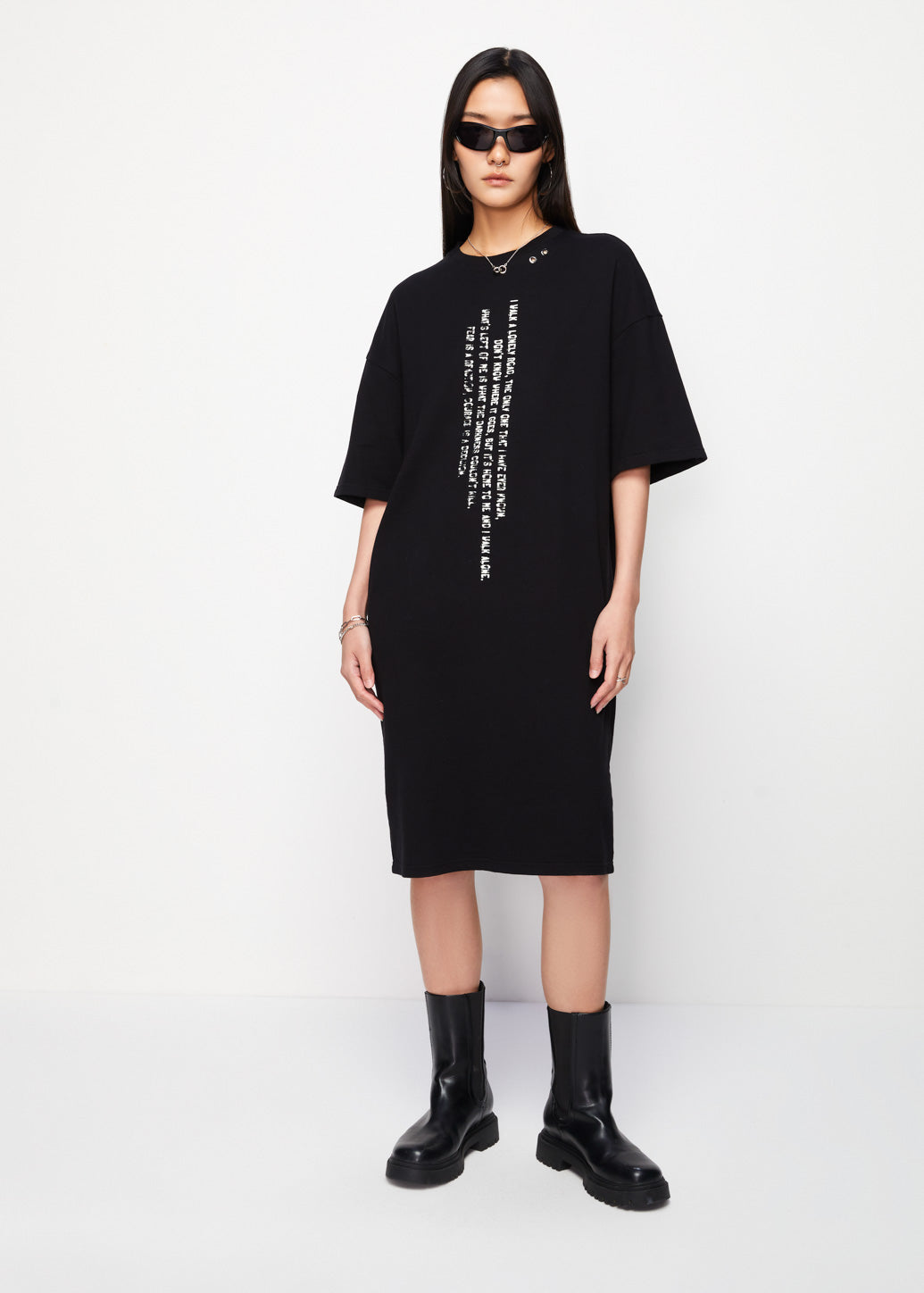 TYPOGRAPHY GRAPHIC MAXI DRESS