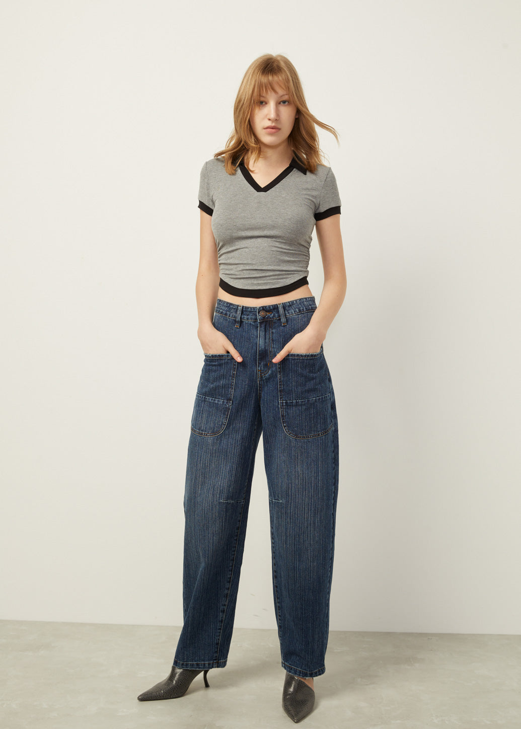 UTILITY BARREL LEG JEANS