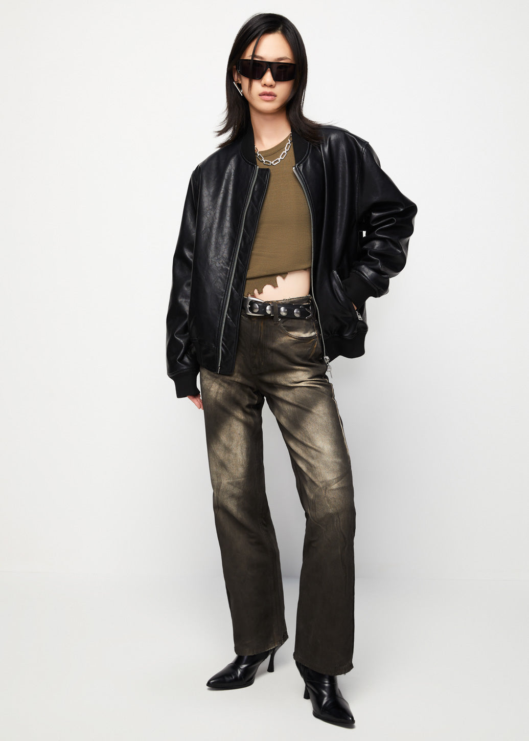 DUSTY BLACK STRAIGHT LEG JEANS