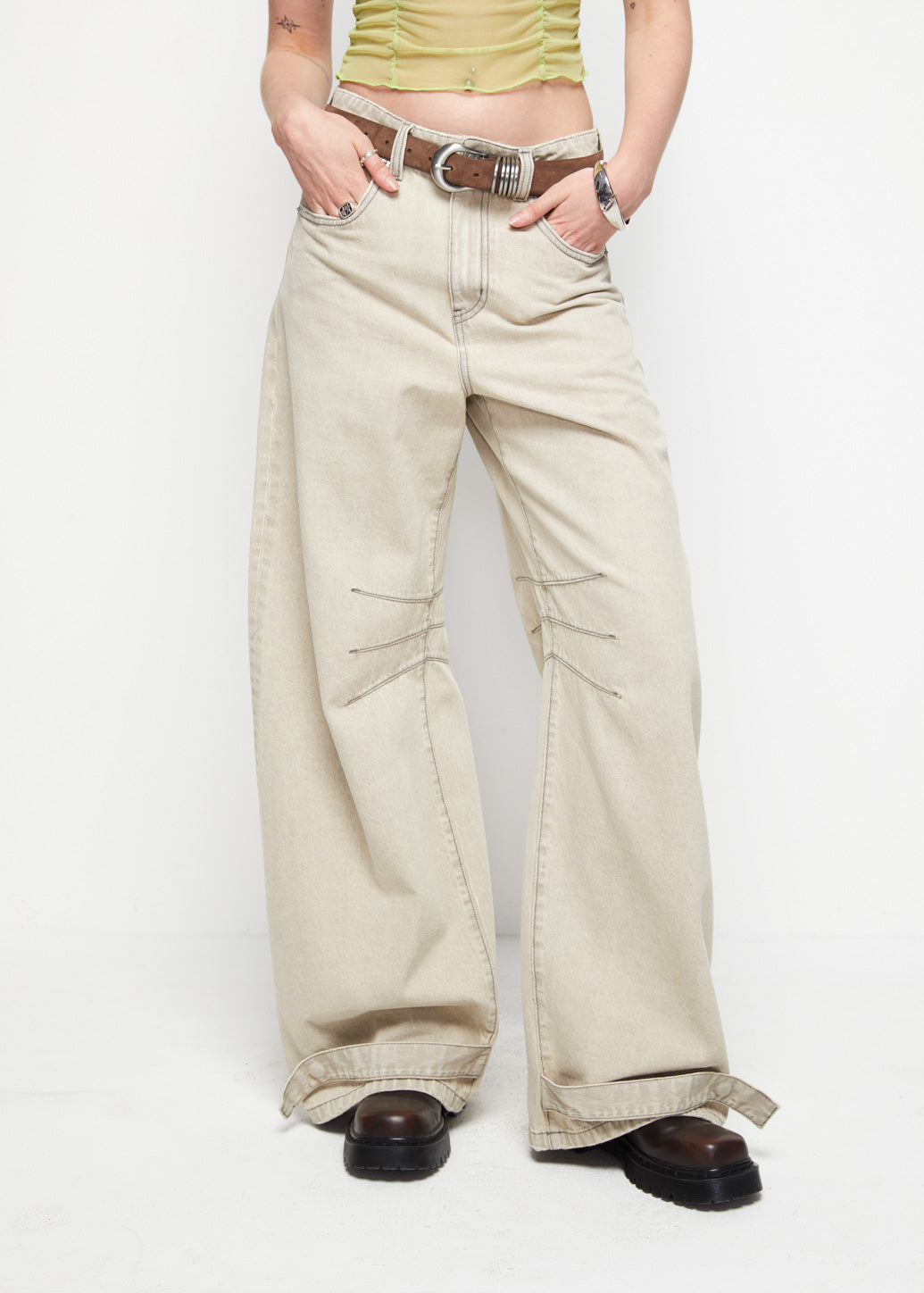ANKLE-STRAP WIDE-LEG PANTS - CPS Chaps Official Store