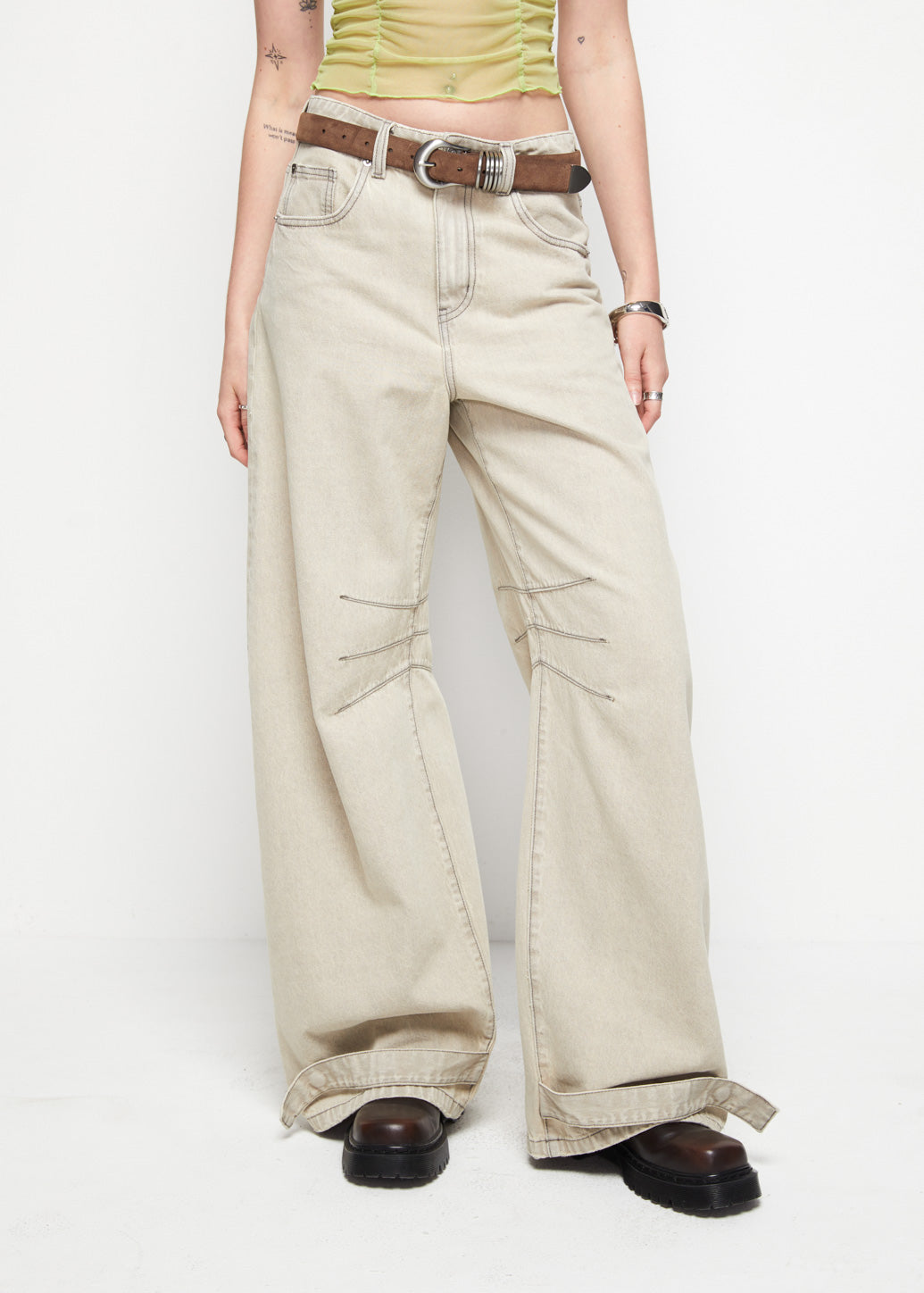 ANKLE-STRAP WIDE-LEG PANTS - CPS Chaps Official Store