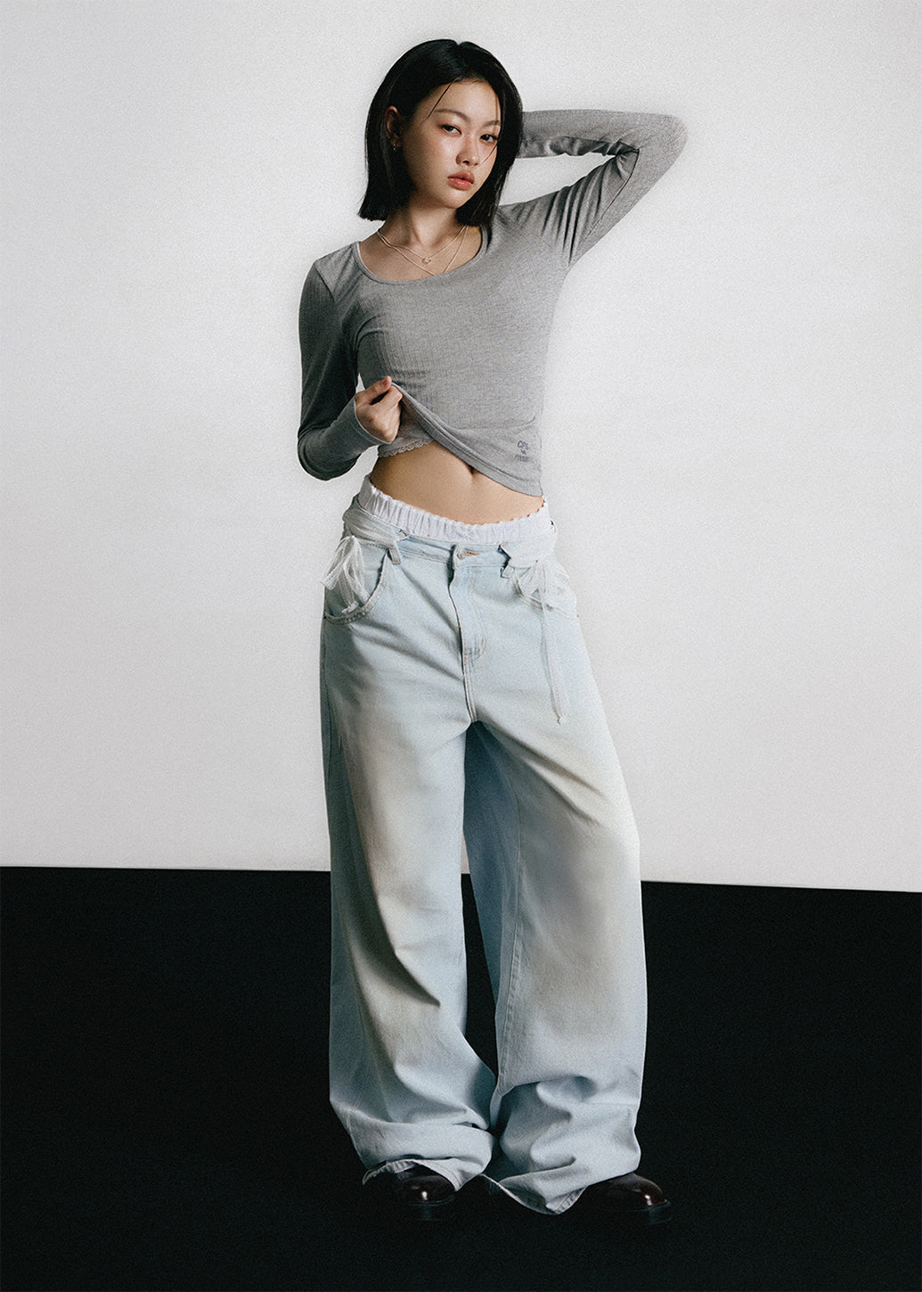 PIXXIE CHAIN WAIST JEANS PANTS