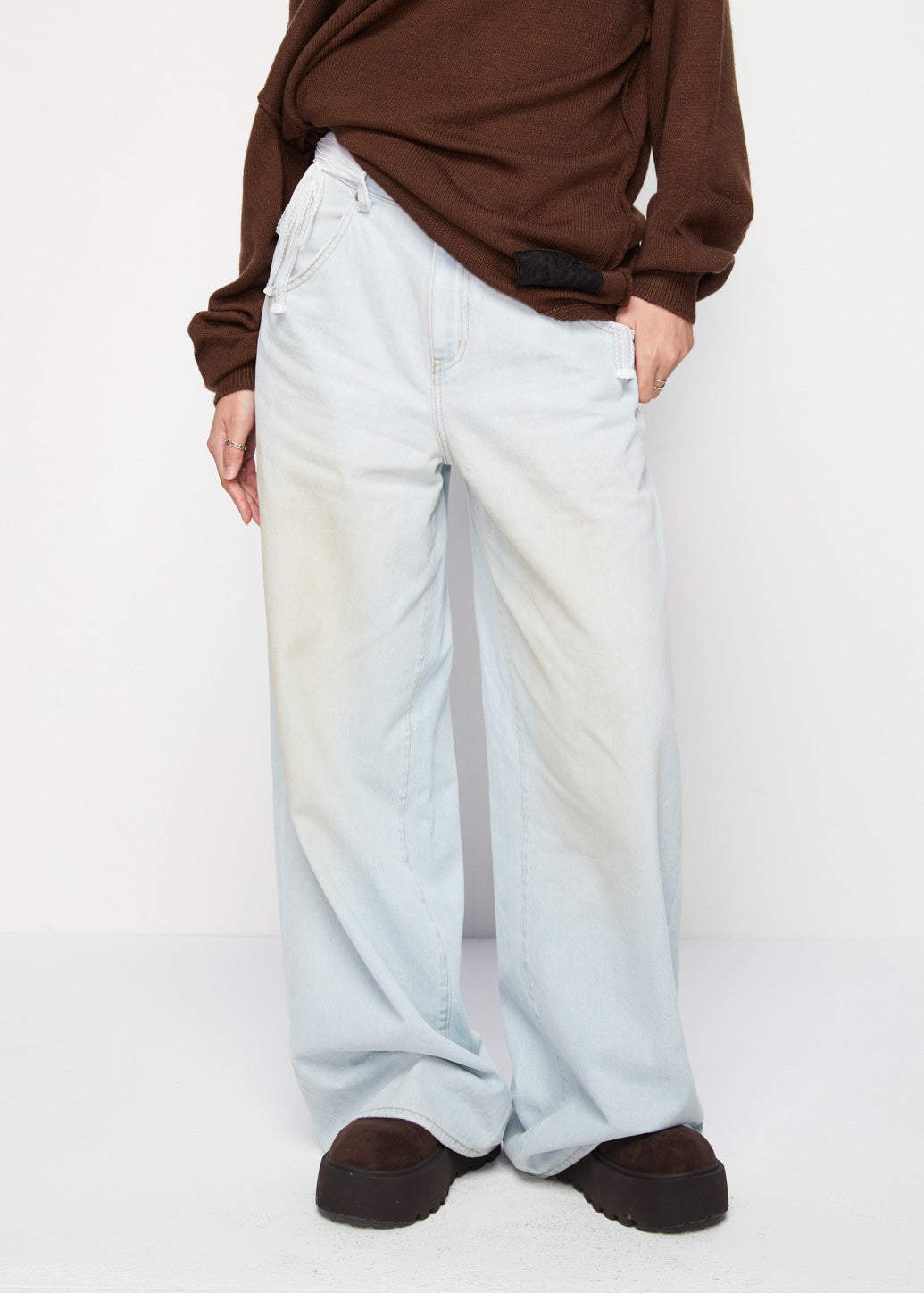 PIXXIE CHAIN WAIST JEANS PANTS