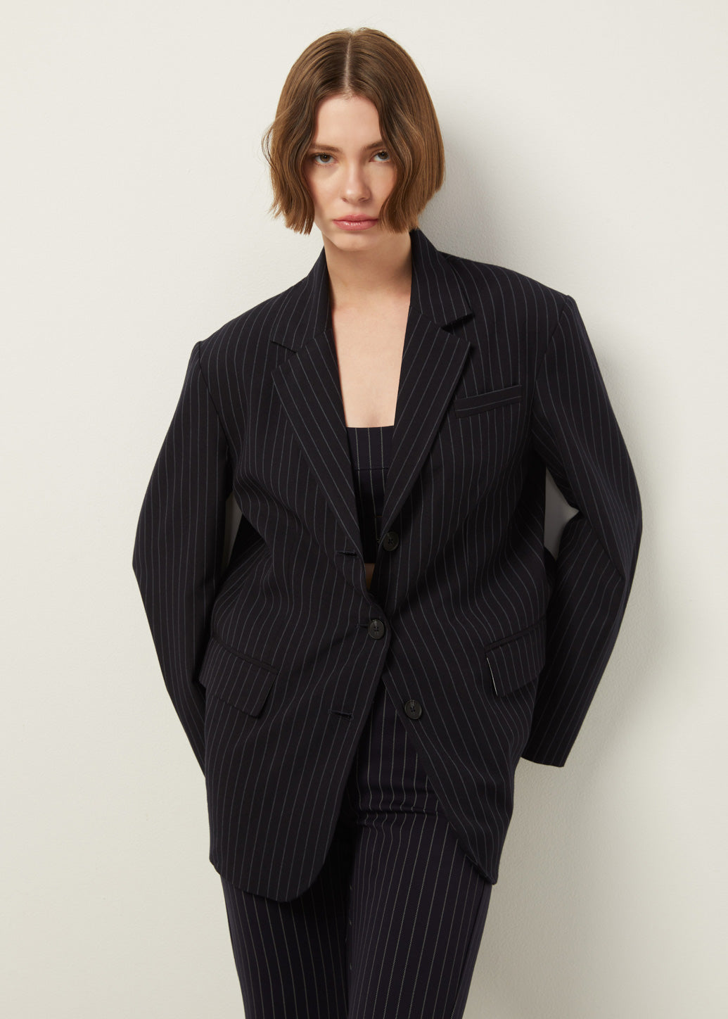PINSTRIPE OVERSIZED BLAZER