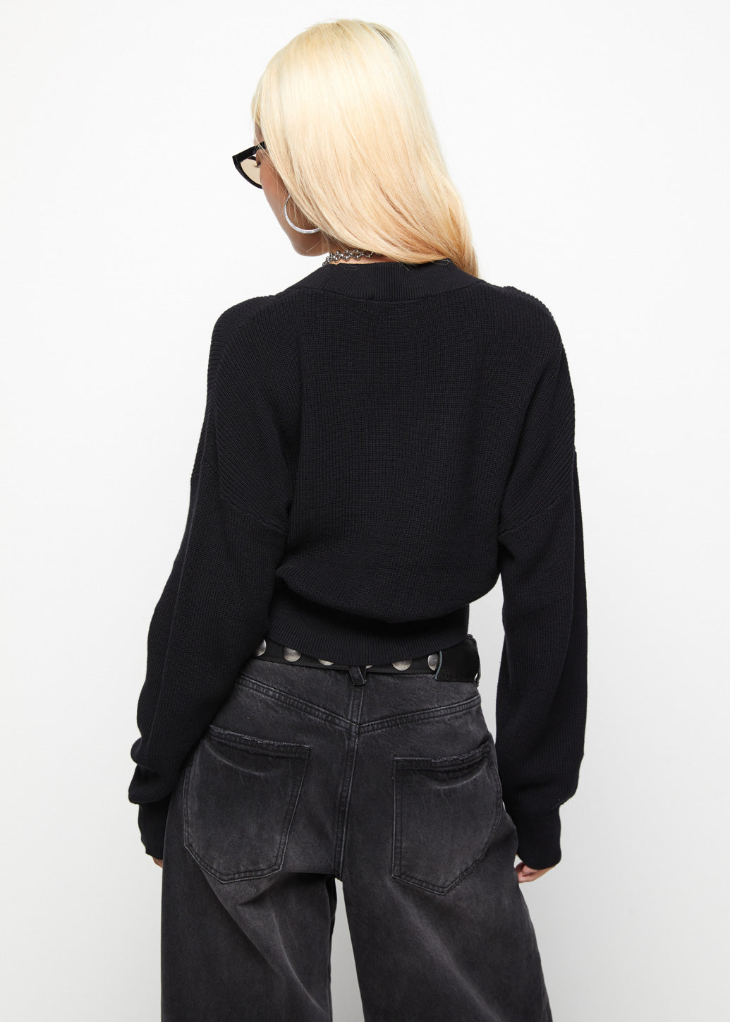 BASIC CROPPED KNITTED CARDIGAN - CPS Chaps Official Store