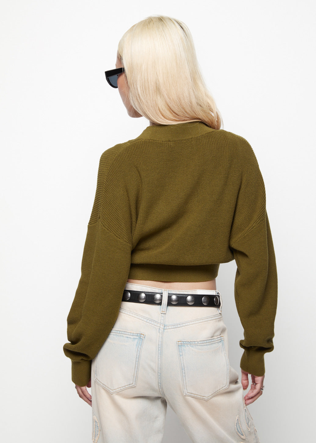 BASIC CROPPED KNITTED CARDIGAN - CPS Chaps Official Store