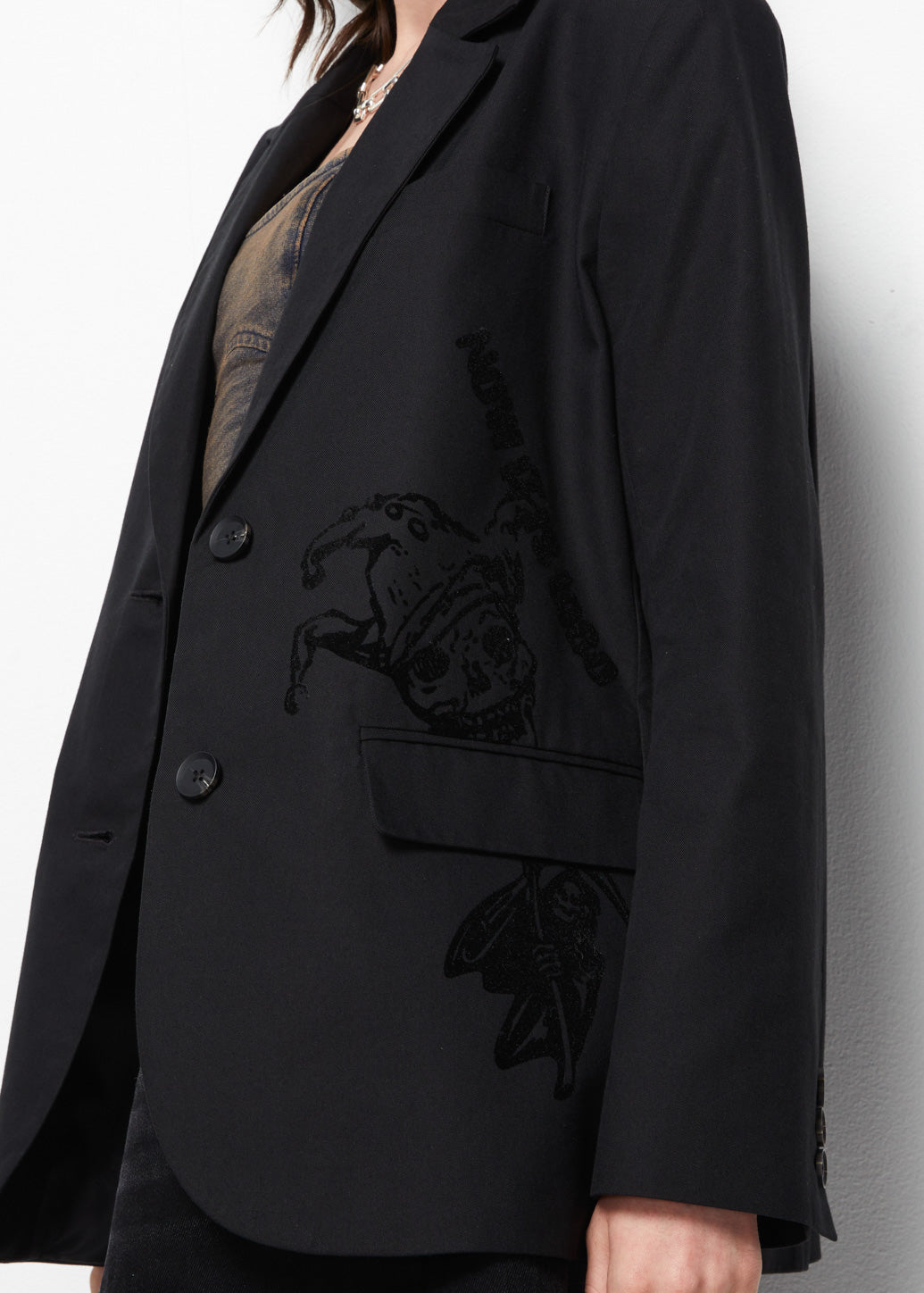TONAL VELVET PRINTED BLAZER - CPS Chaps Official Store