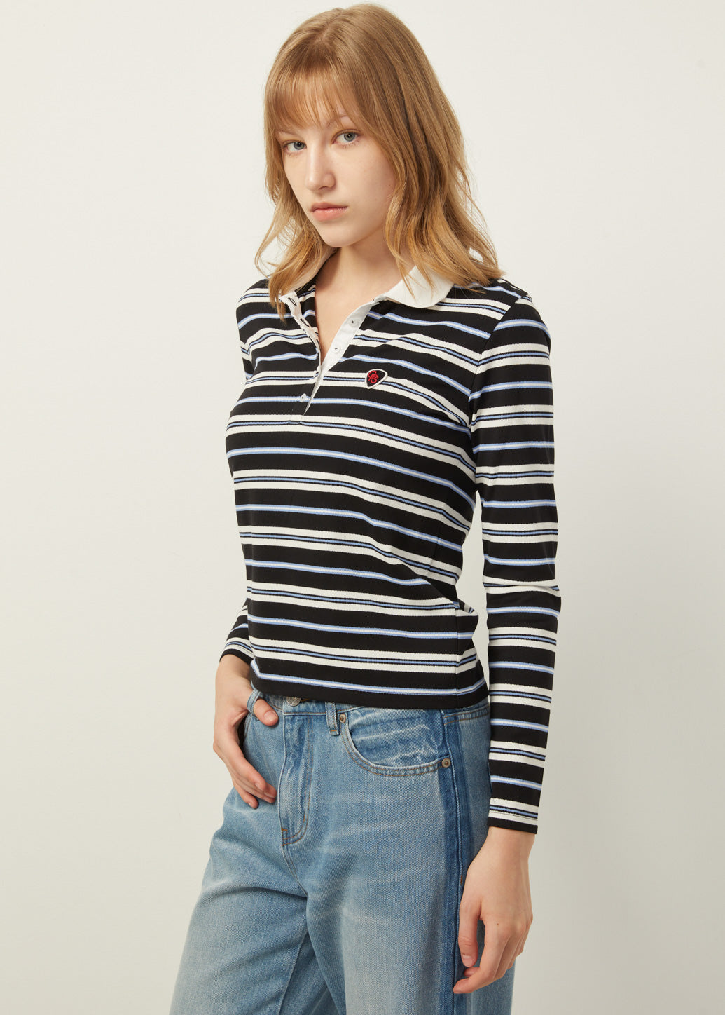STRIPED PIQUE POLO SHIRT - CPS Chaps Official Store