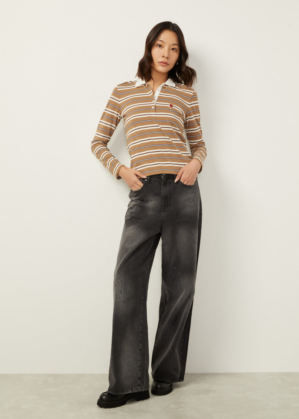 STRIPED PIQUE POLO SHIRT - CPS Chaps Official Store