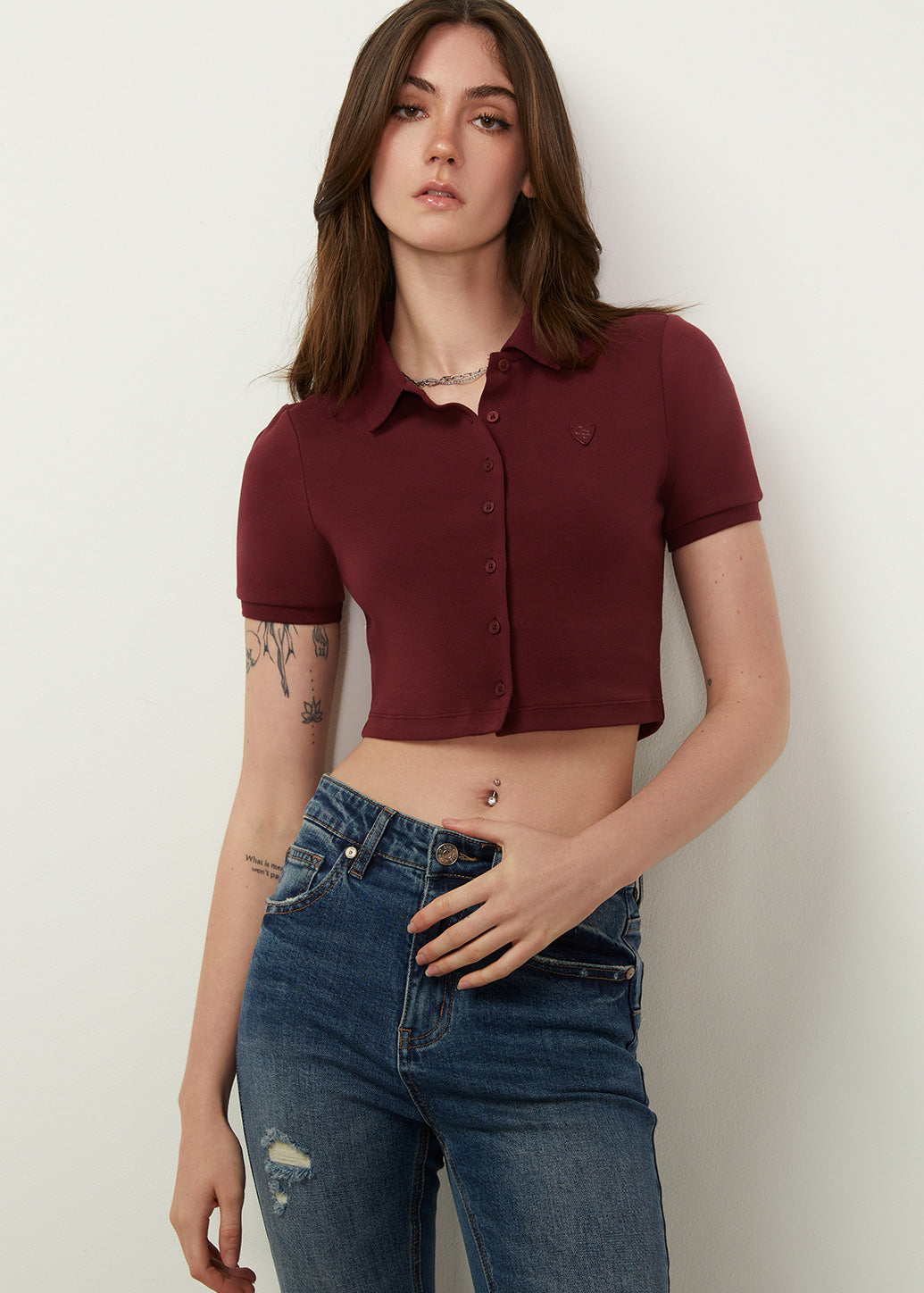 SYMBOLIC CROPPED POLO TEE - CPS Chaps Official Store