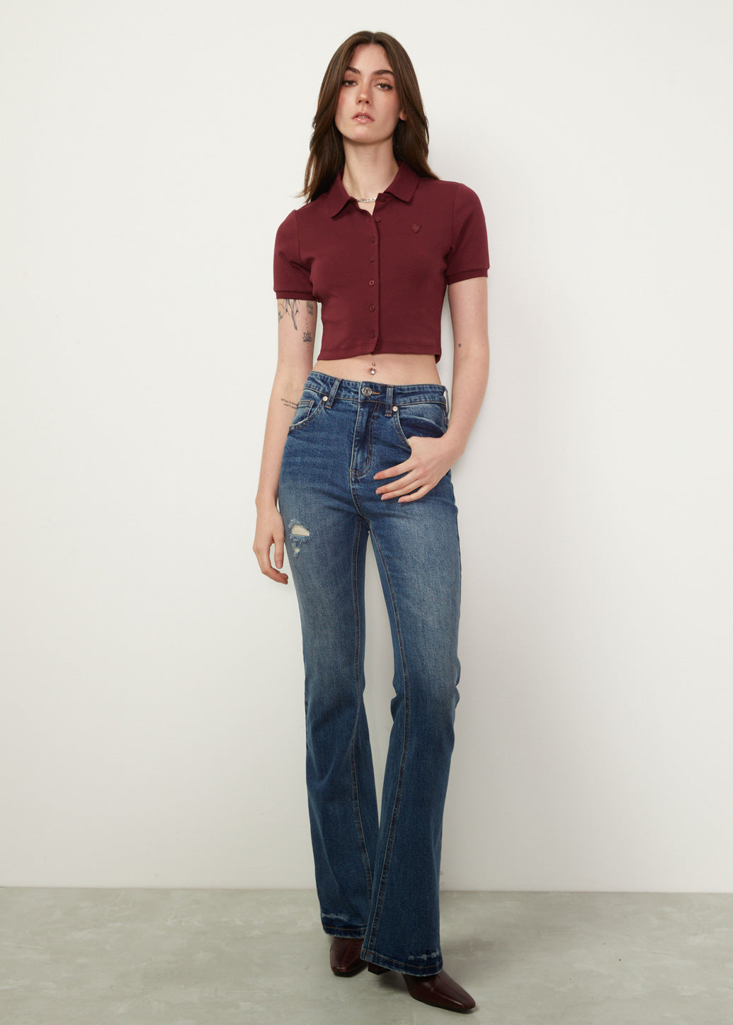 SYMBOLIC CROPPED POLO TEE - CPS Chaps Official Store