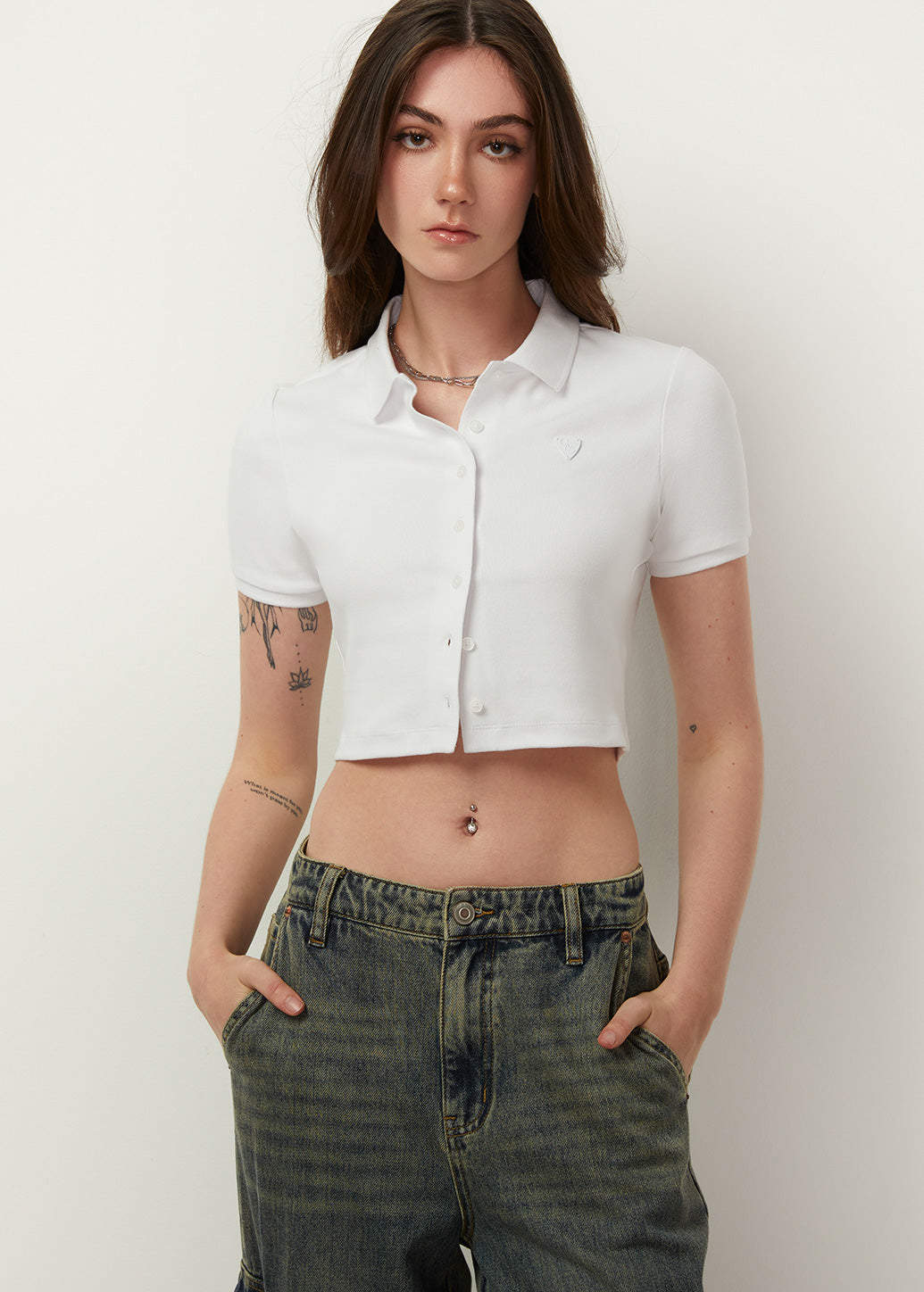SYMBOLIC CROPPED POLO TEE - CPS Chaps Official Store