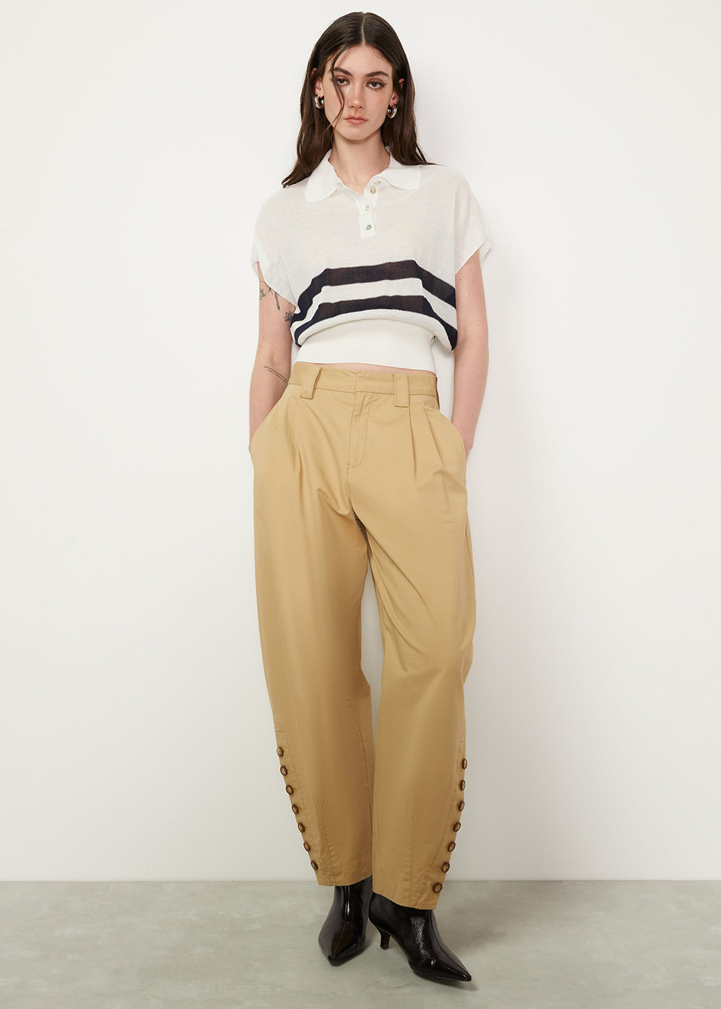 STRIPED CROP POLO - CPS Chaps Official Store