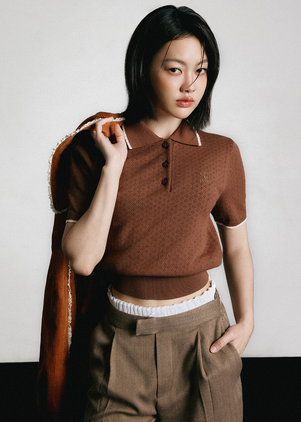 PIXXIE SCALLOP TRIM POLO