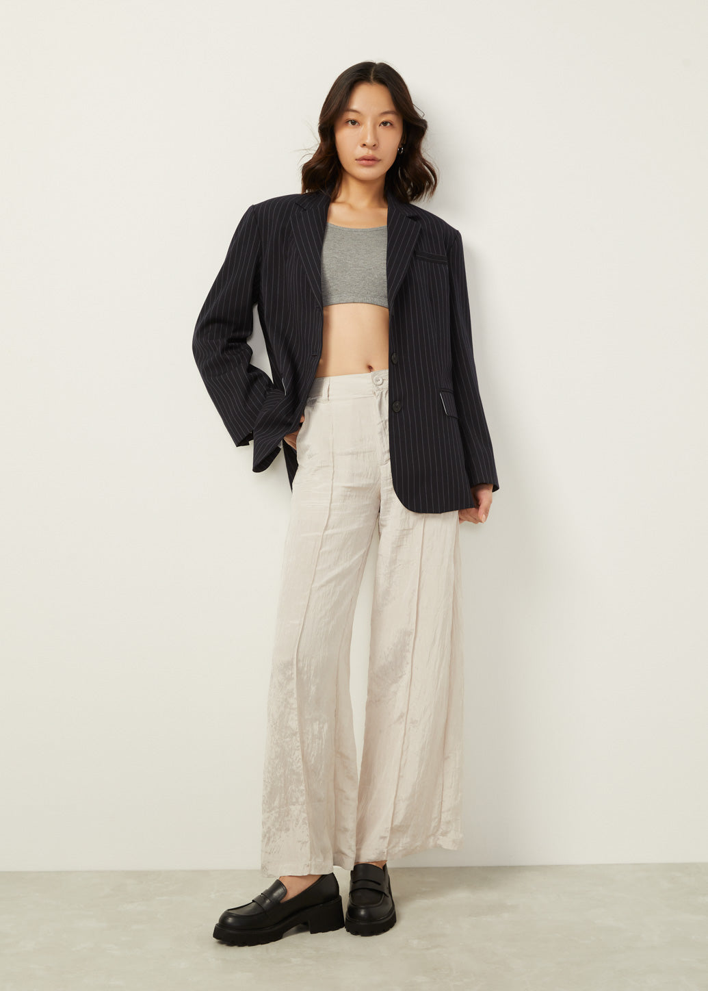BASIC WIDE LEG PANTS