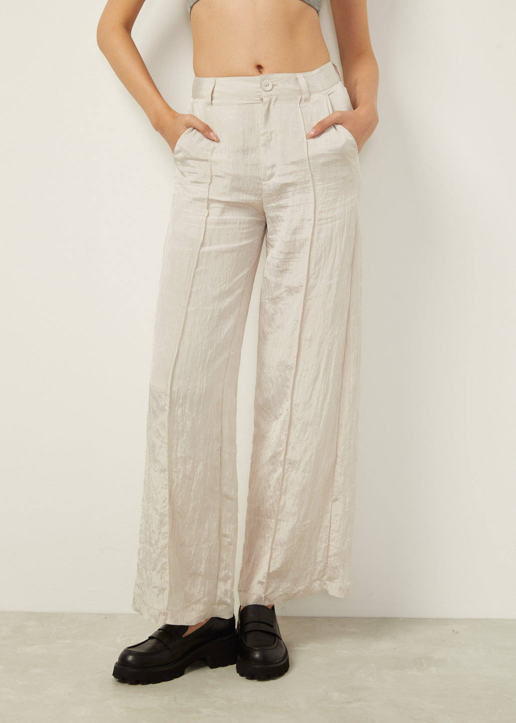 BASIC WIDE LEG PANTS