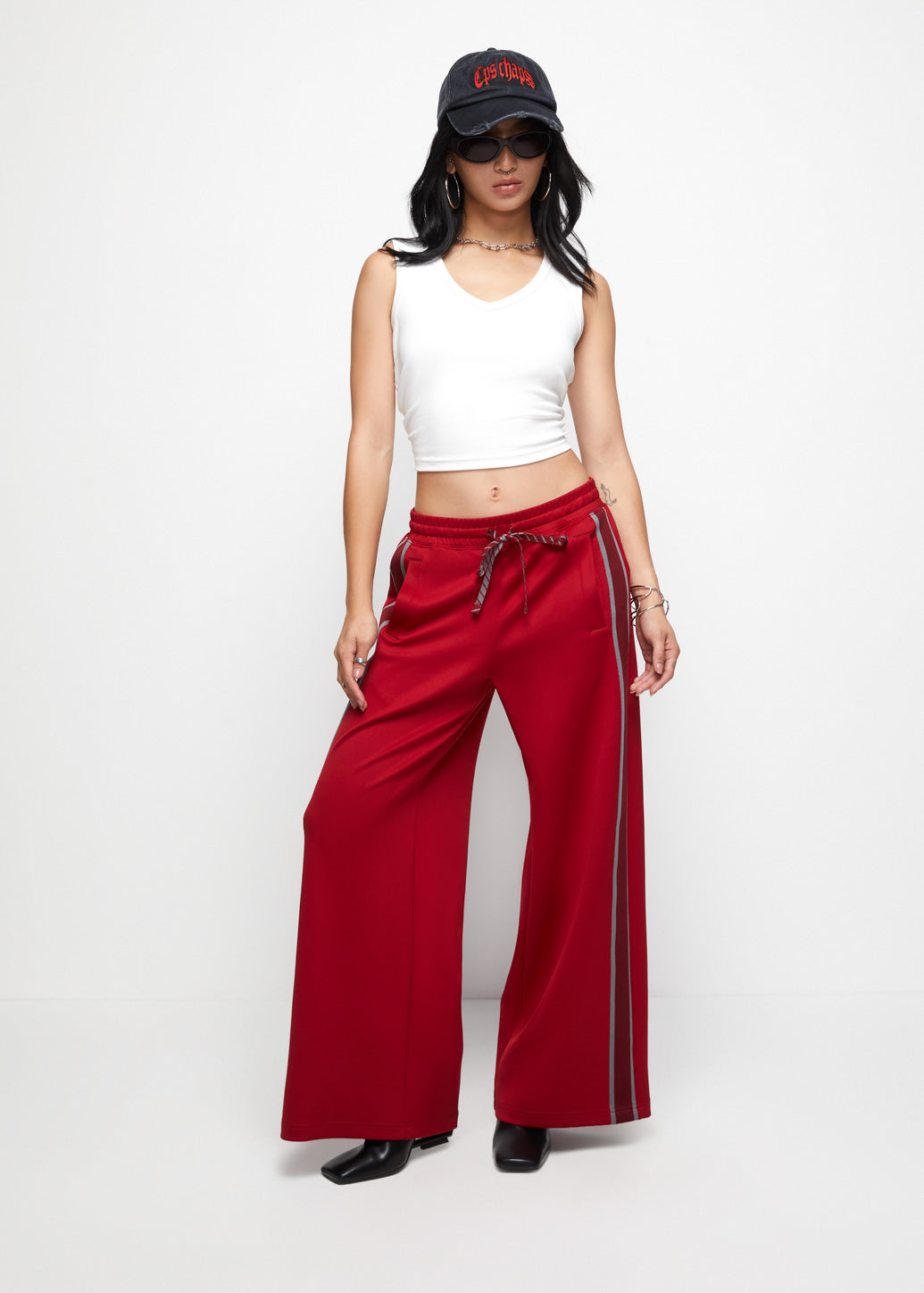 STRAP DETAIL TRACK PANTS