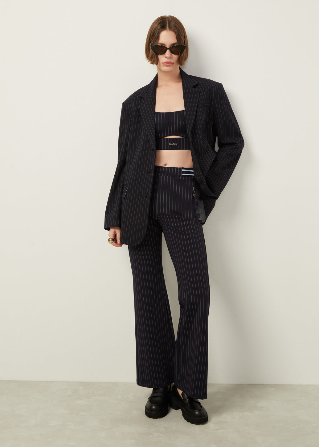 PINSTRIPE FLARE PANTS